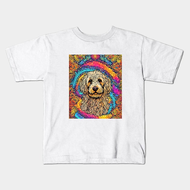 Psychedelic Labradoodle Kids T-Shirt by Doodle and Things